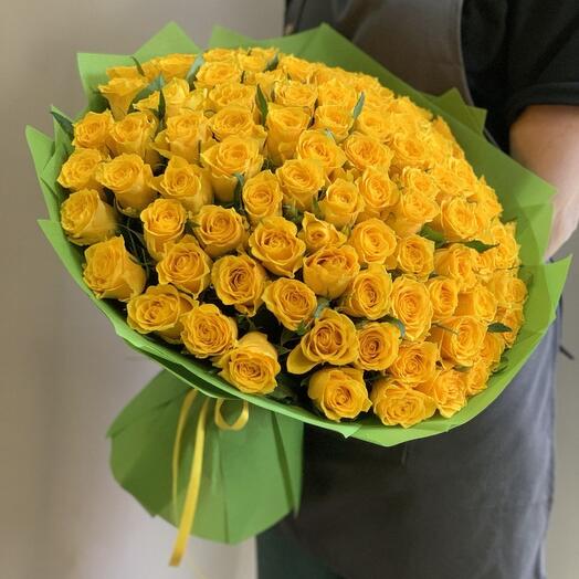 101 роза Жёлтая
