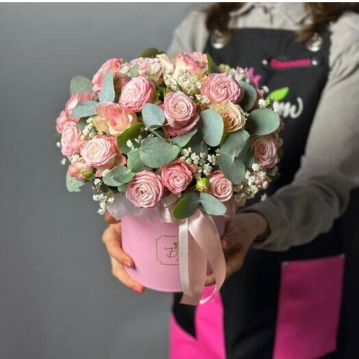 Пион . Роза в коробке