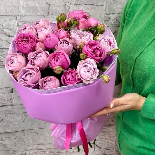 Пионовидные розы - ягодный микс 💟 Дофаминовый букет
