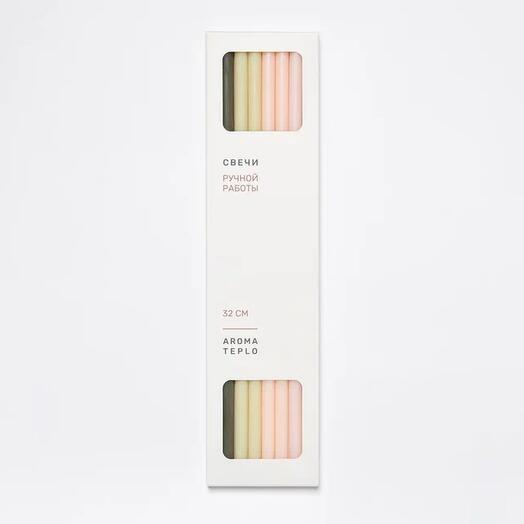 Тонкие свечи THIN AROMATEPLO микс 1 зелёный в наборе из 8 шт
