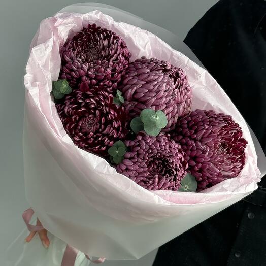 Хризантема Бигуди и эвкалипт 🌺/ цветы с доставкой в Уфе