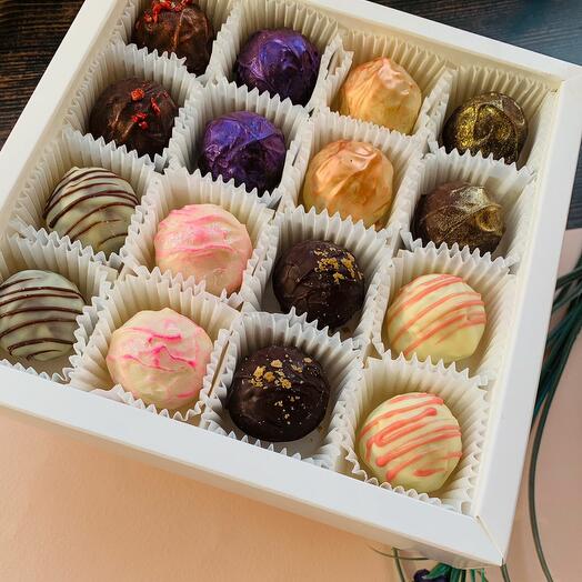 Набор сырных трюфелей ассорти 16 штук в подарок корпоративный подарок коллегам, сотрудникам, заведующему