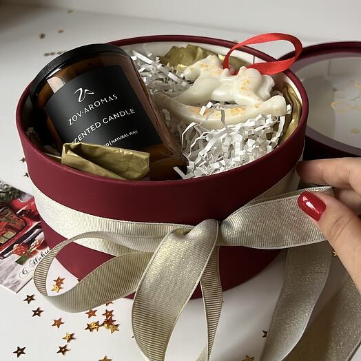 Новогодний подарочный набор Арома свеча и Арома саше