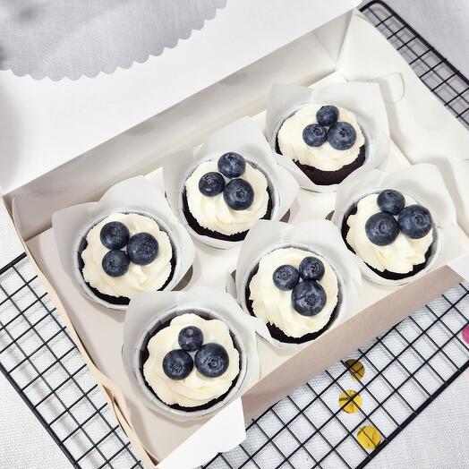 Капкейки с голубикой 6 шт