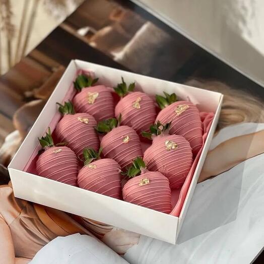 Fresa en chocolate 9 piezas * rosa *