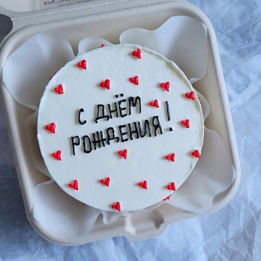 Бенто торт с надписью/С ДНЕМ РОЖДЕНИЯ