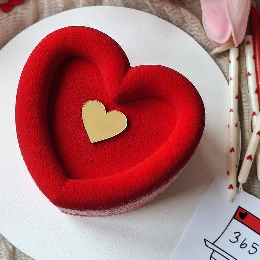Бенто сердце в велюре