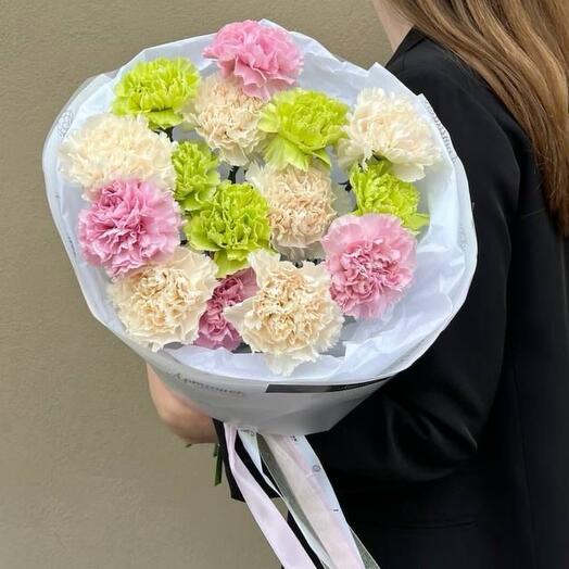 Букет микс 15 гвоздик