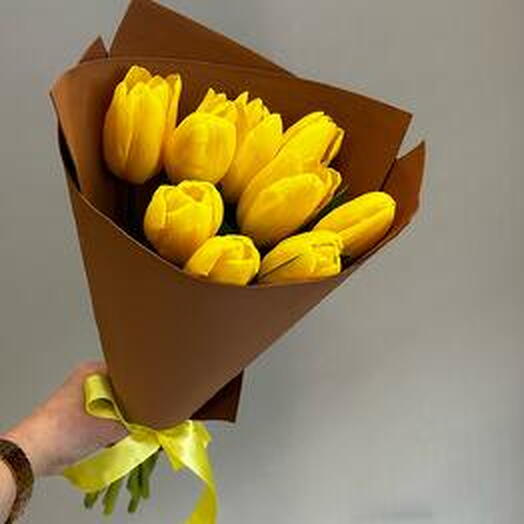 10 yellow Tulips Bouquete