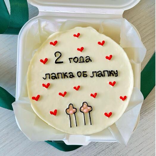 Бенто-торт на 14 февраля,влюблённым, на день рождения ,парню,девушке,мужу,жене «Лапка об лапку»
