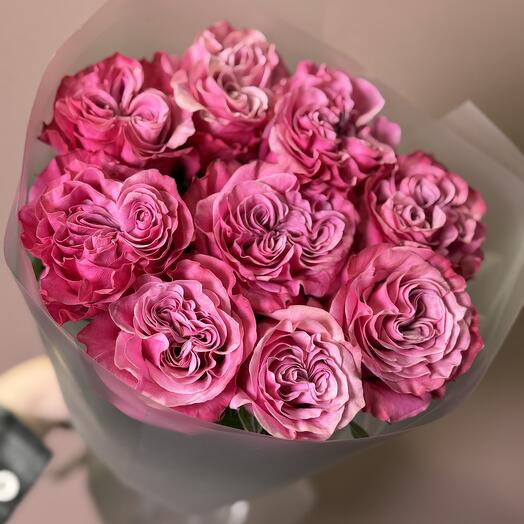 Букет из 9 пионовидных роз Кантри Блюз