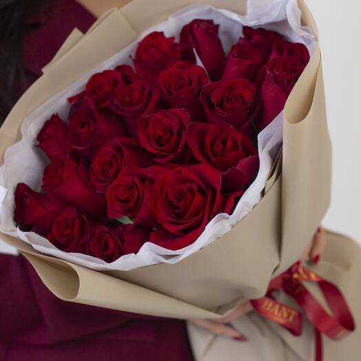 21 красная Роза 60-70см