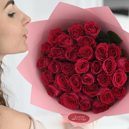 Розы кения розовые (Premium) 31 шт