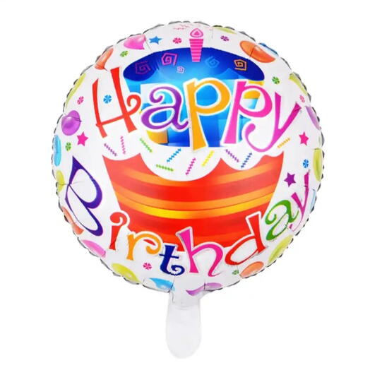 Balon z helem "Wszystkiego najlepszego" tort
