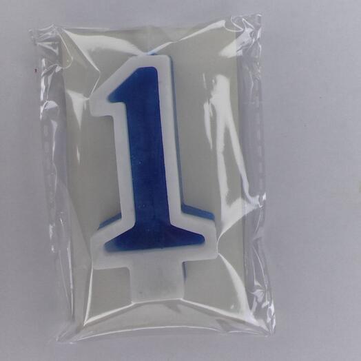 Цифра 1 синяя