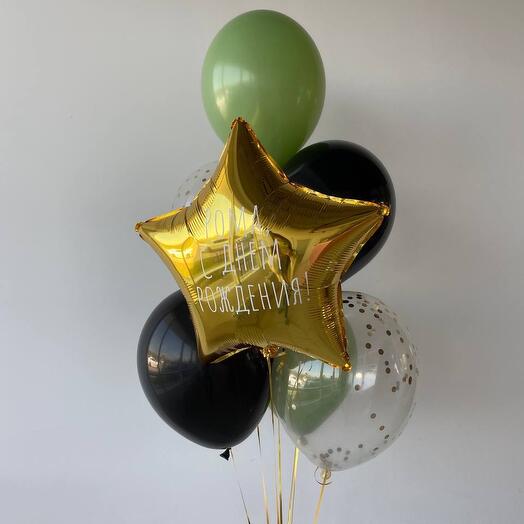 Связка из 7 шаров для мальчика💚