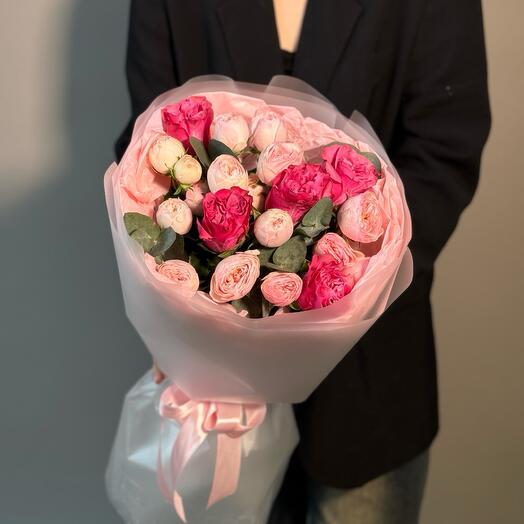 GF duobucket with peony roses Country and Mansfield Park