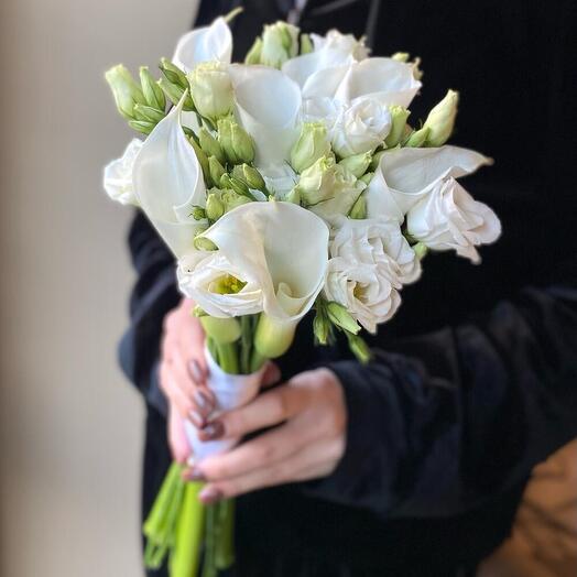 Свадебный букет: каллы и эустома 🕊️🌿