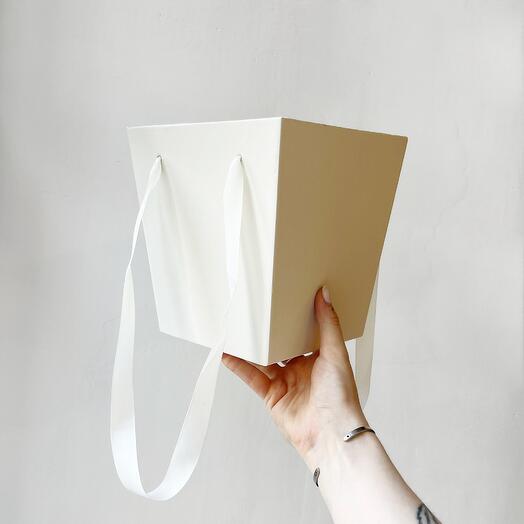 Подарочная коробка с лентами айвори