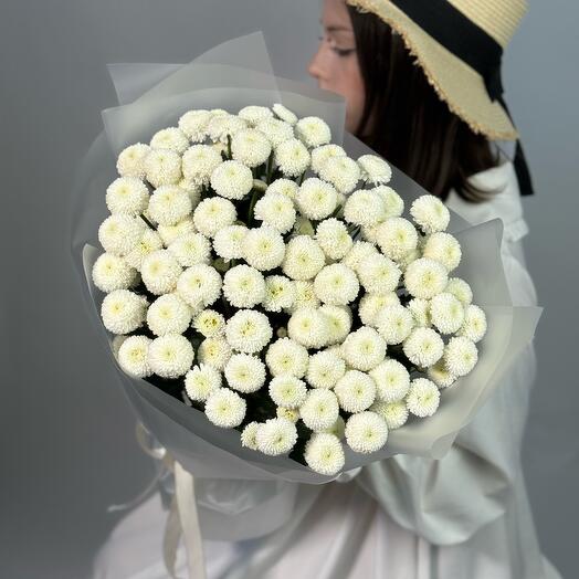 Lush mono bouquet of white chrysanthemums Newton