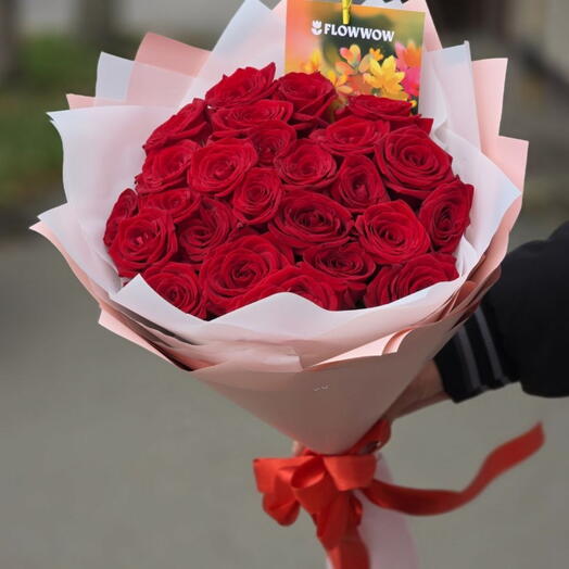 25 rosas Rojas 50 cm