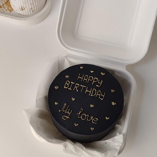 Бенто-торт чёрный "HB my love"