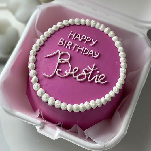 Бенто-торт Happy Birthday Bestie, розовый бенто для лучшей подруги с днем рождения