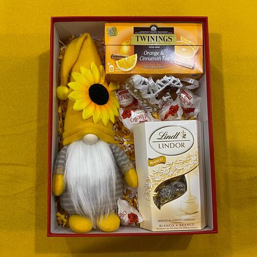 Caja de regalo con girasoles