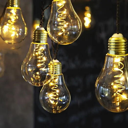 Электрогирлянда ретро лампы GLOW, 10 ламп, 50 тёплых жёлтых mini-LED огни, 3.6+5 м