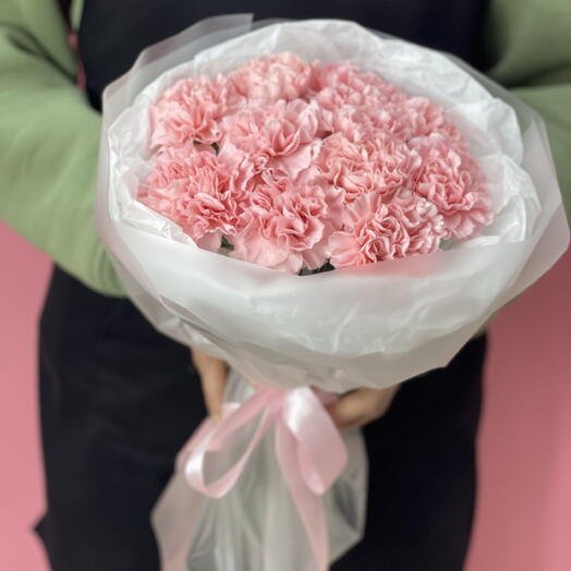 Нежный букет розовых диантусов, 11 шт