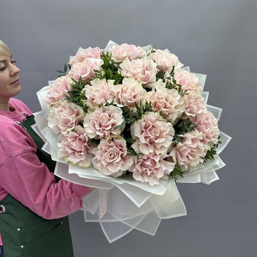 Букет - 19 шт. Розы Pink Mondial Эквадор