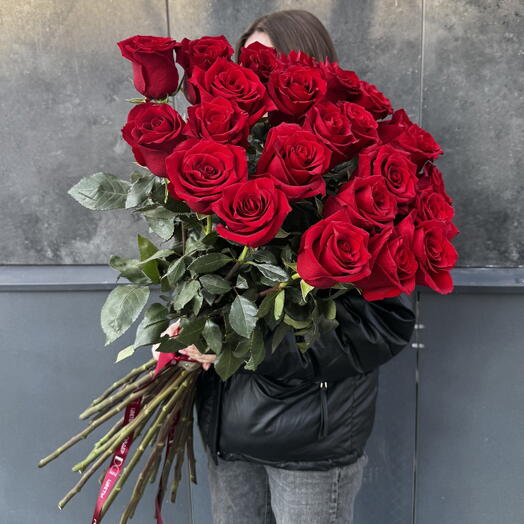 25 премиум роз 90 см