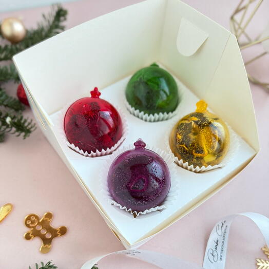 Елочные игрушки новогодний подарок на Новый год и Рождество 4 сферы