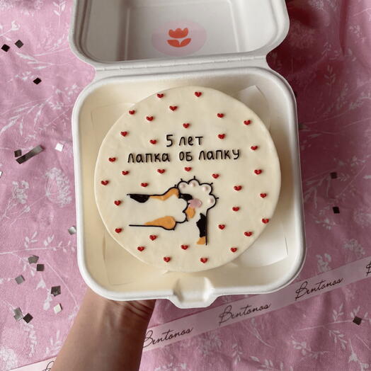 Бенто торт на годовщину лапки