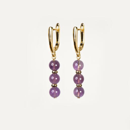 Серьги Самшит Аметист 14K (EAR1160)
