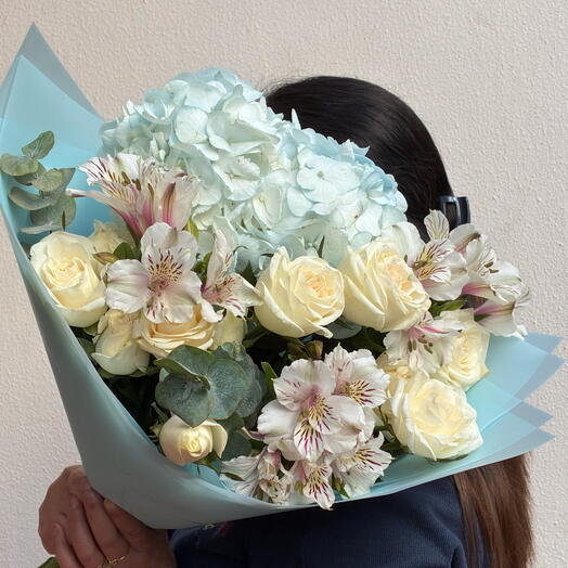 Bouquet with alstroemerias and hydrangeas