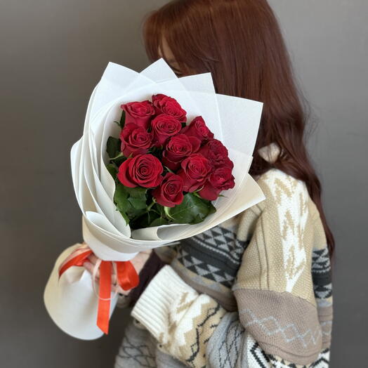 Монобукет из 11 красных Кенийских 🌹