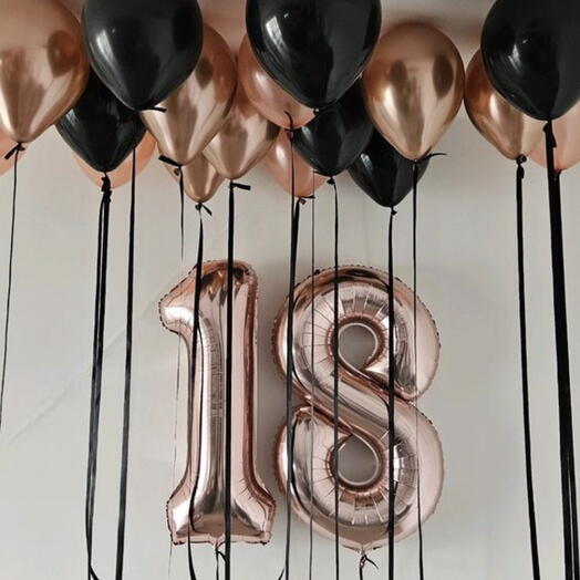 Ceiling balloons for 18th birthday
