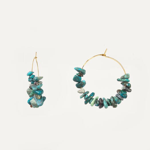 Серьги Корица Хризоколла 14K (EAR1028)