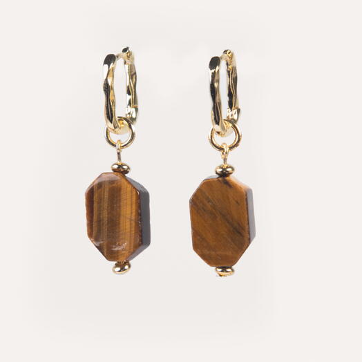 Серьги Акация Тигровый глаз 14K (EAR1140)
