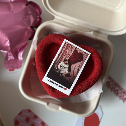 Муссовое сердце с Вашим фото в подарок на 14 февраля