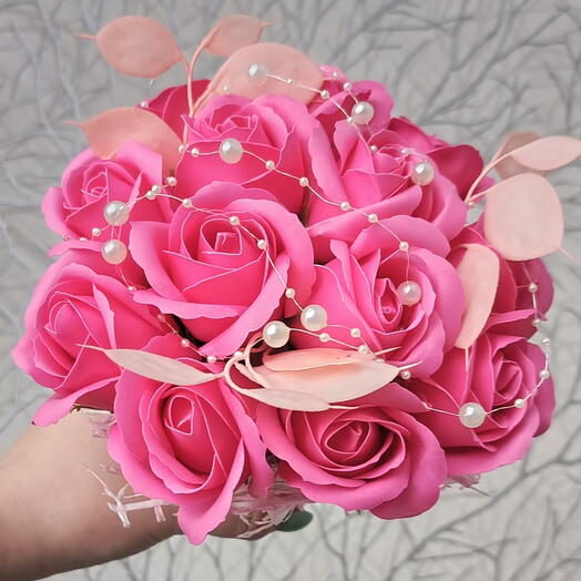 Розовый букет из мыла на 8 марта 💐