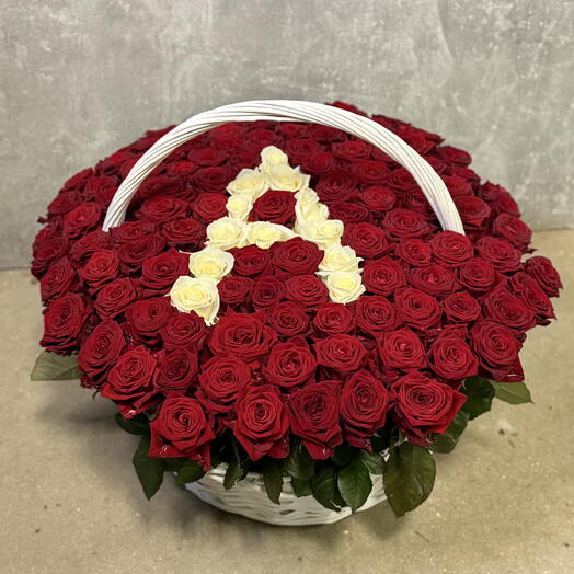 Корзина с буквой А (101 веток)