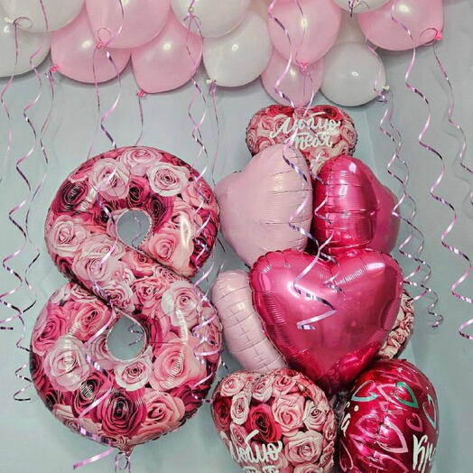 Набор гелиевых шаров «Симфония роз»