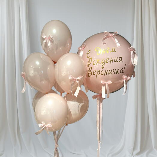 Воздушные шары « розовые бантики »