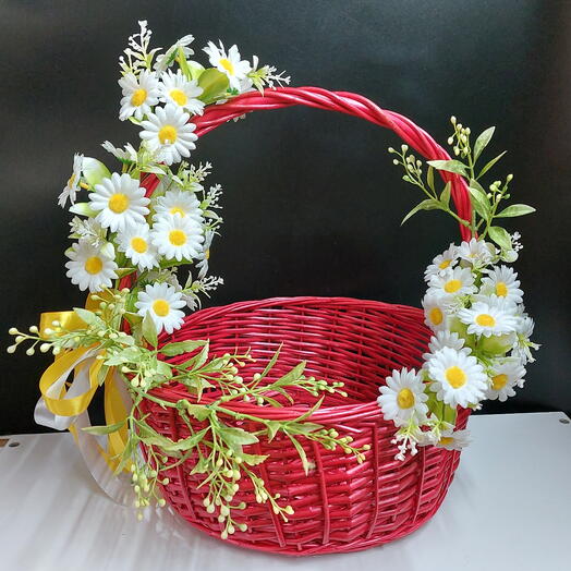 Корзина с ромашками