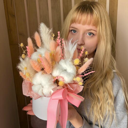 💗Нежная коробка с сухоцветами