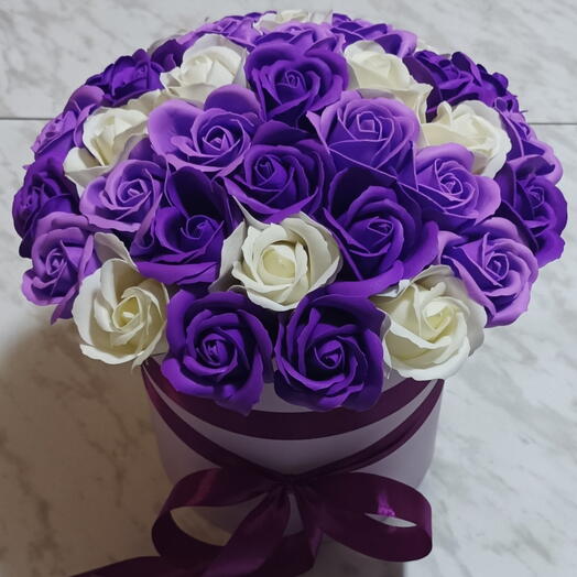 Букет из мыльных роз 35 3 цвета