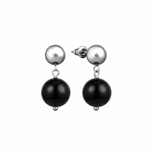 Серьги из натурального камня BASIC 6 BLACK для себя, на подарок, девушке, маме, на день рождения