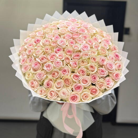 101роза 60см | Королевский букет изысканных двухцветных роз 🌸